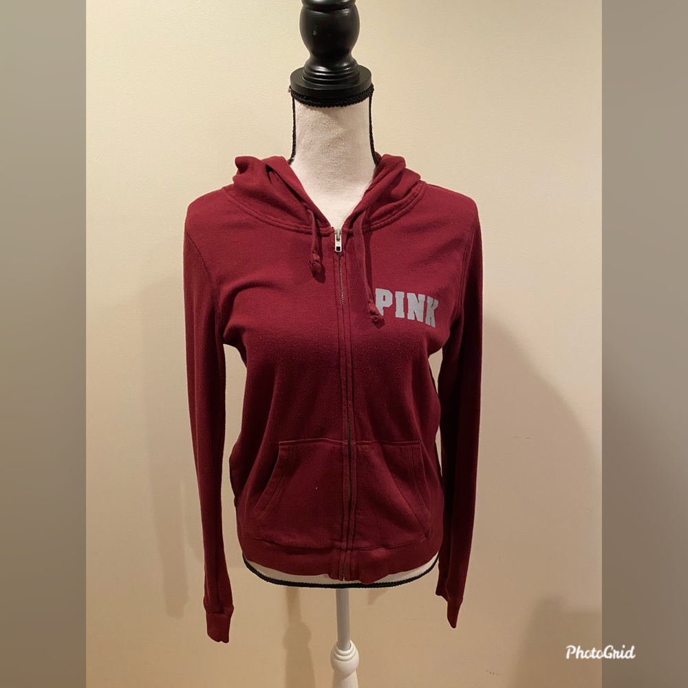 Victoria Secret Pink size small burgundy zip up